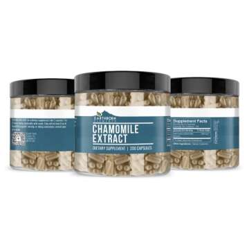Earthborn Elements Chamomile Extract 200 Capsules, Pure & Undiluted, No Additives
