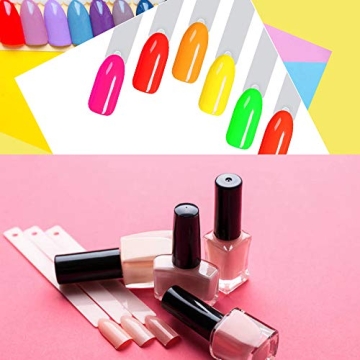 150 Pcs Clear Nail Swatch Sticks with Ring for Perfect Color Display
