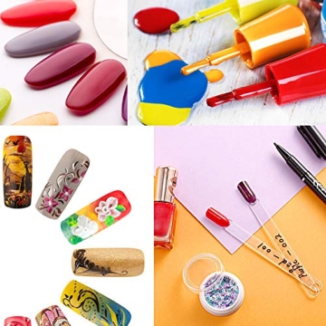 150 Pcs Clear Nail Swatch Sticks with Ring for Perfect Color Display