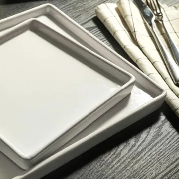 Elegant Stone Lain Grace Square Dinnerware Set 24 Piece