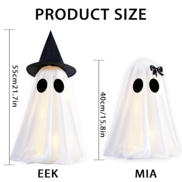 Light Up Halloween Ghost Decor Set with Timer Function