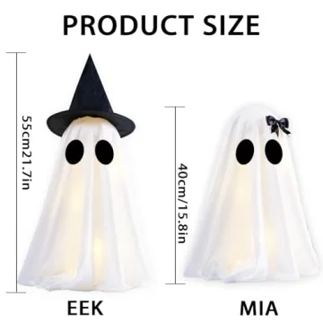 Light Up Halloween Ghost Decor Set with Timer Function