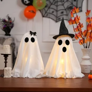 Light Up Halloween Ghost Decor Set with Timer Function