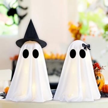 Light Up Halloween Ghost Decor Set with Timer Function