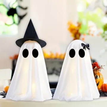 Light Up Halloween Ghost Decor Set with Timer Function