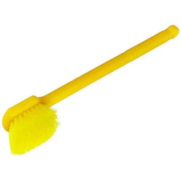 Rubbermaid Commercial Products Utility Pot Scrub Brush, Heavy Duty Long Plastic 20-Inch Handle, Yell...