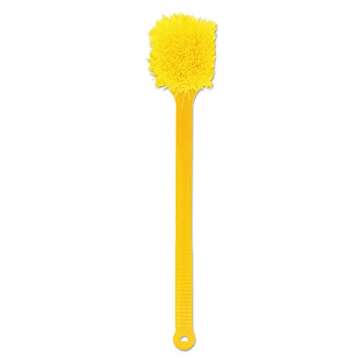 Rubbermaid Commercial Products Utility Pot Scrub Brush, Heavy Duty Long Plastic 20-Inch Handle, Yellow, Gray, Use for Bathroom/Shower/Floor Tile/Decks/Car Tires/Outdoor Use