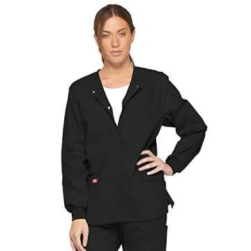 Dickies Women's EDS Signature Scrubs Missy Fit Snap Front Warm-Up Jacket - Comfortable & Stylish