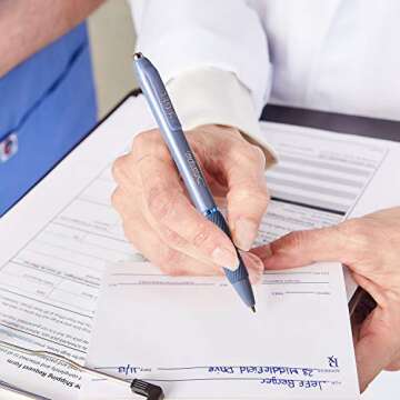 Sharpie S-Gel, Gel Pens, Medium Point (0.7mm), Frost Blue Body, Black Gel Ink Pens, 4 Count