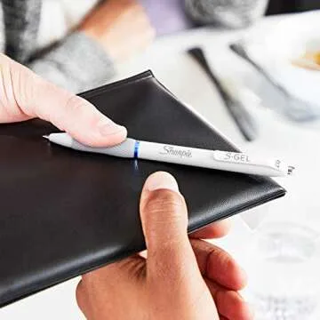 Sharpie S-Gel, Gel Pens, Medium Point (0.7mm), Frost Blue Body, Black Gel Ink Pens, 4 Count