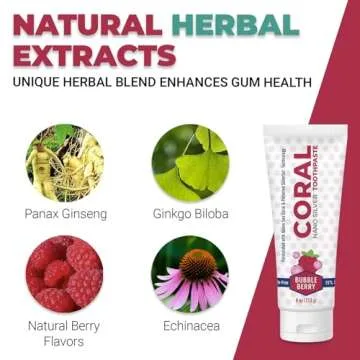 Coral Nano Silver Bubble Berry Kids Toothpaste, Natural Fluoride Free Teeth Whitening Toothpaste, Coral Calcium Nano Silver Infused SLS Free - 4 Ounces
