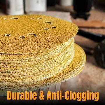 POWERTEC 5 Inch Sanding Discs - Durable & Versatile Assortment