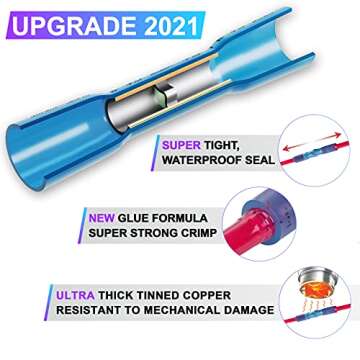 Heat Shrink Butt Connectors — Insulated Waterproof Wire Connector Terminals 200 PCS Electrical Con...