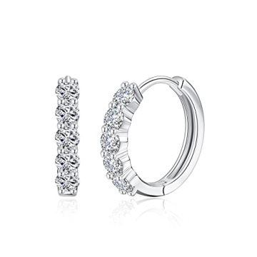 IMOLOVE Huggie earrings for women Ear Cuff Moissanite Stud Earrings Hypoallergenic Earrings for Wome...