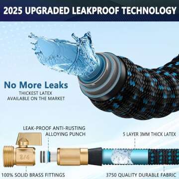 50 ft Expandable Garden Hose Ultra Lightweight Kink-Free