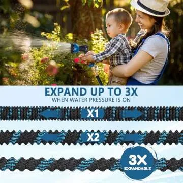 50 ft Expandable Garden Hose Ultra Lightweight Kink-Free