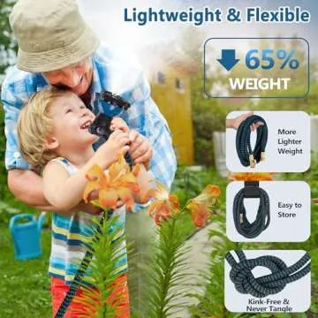 50 ft Expandable Garden Hose Ultra Lightweight Kink-Free