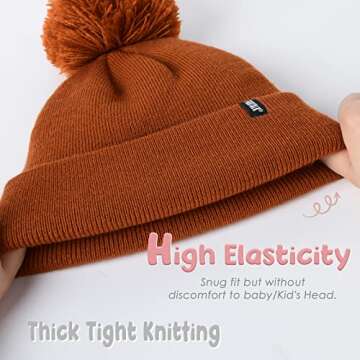 FURTALK Toddler Winter Hat Cute Pom Pom Beanie for Kids