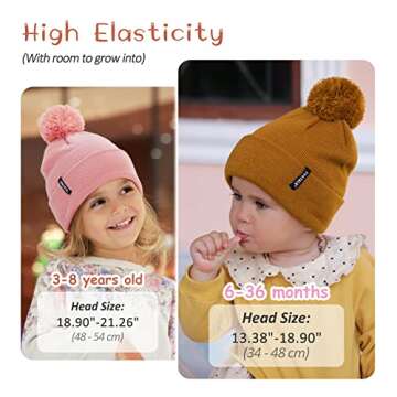 FURTALK Toddler Winter Hat Cute Pom Pom Beanie for Kids