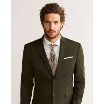 GERINLY Silk Square Scarf with Paisley Prin Boho Neck Wrap for Men Italian Scarves Cravat (R-Gold)