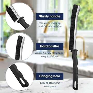 Crevice Cleaning Brush Set - 6 Durable Tools for Effective Cleaning
