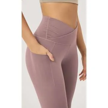 ODODOS Women's Stylish Cross Waist Yoga Leggings