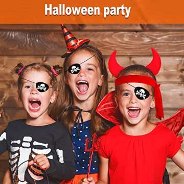 12 Pieces Halloween Pirate Party Supplies, Pirate Accessories Include 6 Red Pirate Head Bandana Tie Headband Sports Headwear Ties 6 Black Felt Pirate Captain Eye Patches Skull Crossbones for Party