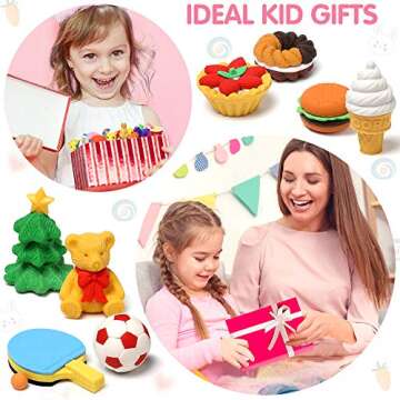 UMIKU 100 Pack Animal Pencil Erasers 3D Desk Pet for Kids Mini Puzzle Take Apart Eraser Student Classroom Prizes Rewards Easter Egg Fillers Treasure Box Back to School Supplies Kid Party Favors Gift