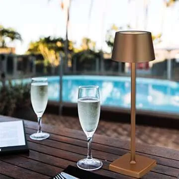 amhshkou Cordless Table lamp Rechargeable,Touch dimmable,IP54 Waterproof Rating,Portable,Suitable fo...