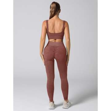 ABOCIW Seamless Ribbed 2 Piece Women's Workout Set