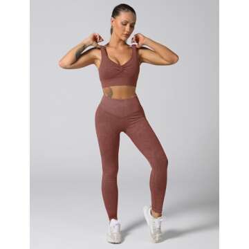 ABOCIW Seamless Ribbed 2 Piece Women's Workout Set