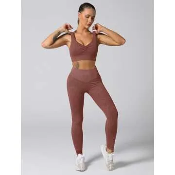 ABOCIW Seamless Ribbed 2 Piece Women's Workout Set
