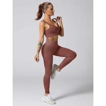 ABOCIW Seamless Ribbed 2 Piece Women's Workout Set