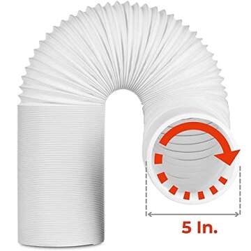 TURBRO Polypropylene Portable Air Conditioner Universal Exhaust Hose - 5 Inch Diameter, 78 Inch Leng...