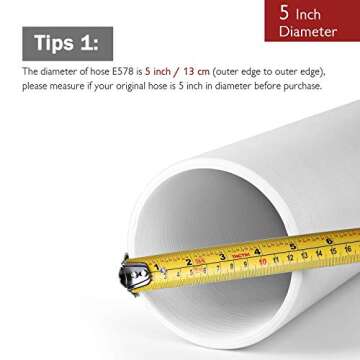 TURBRO Polypropylene Portable Air Conditioner Universal Exhaust Hose - 5 Inch Diameter, 78 Inch Length, Clockwise Thread