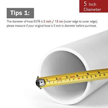 TURBRO Polypropylene Portable Air Conditioner Universal Exhaust Hose - 5 Inch Diameter, 78 Inch Length, Clockwise Thread