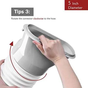 TURBRO Polypropylene Portable Air Conditioner Universal Exhaust Hose - 5 Inch Diameter, 78 Inch Length, Clockwise Thread