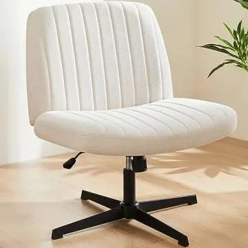 Sweetcrispy Office Chair No Wheels - Comfortable Armless Design for Any Space