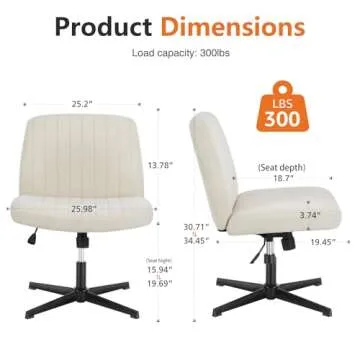 Sweetcrispy Armless Office Chair for Comfort and Productivity