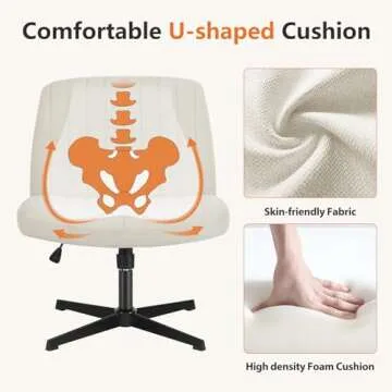 Sweetcrispy Armless Office Chair for Comfort and Productivity