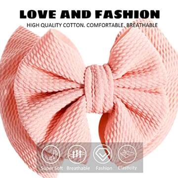 DANMY Baby Girl Nylon Headbands Newborn Infant Toddler Bow Hairbands Soft Headwrap Children Hair Acc...