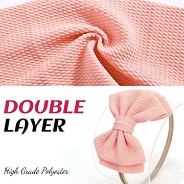 DANMY Baby Girl Nylon Headbands Newborn Infant Toddler Bow Hairbands Soft Headwrap Children Hair Accessories (15pack-pink set)