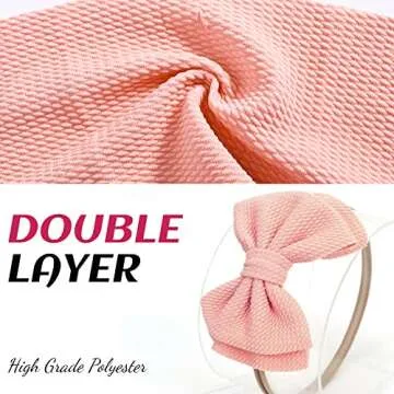 DANMY Baby Girl Nylon Headbands Newborn Infant Toddler Bow Hairbands Soft Headwrap Children Hair Accessories (15pack-pink set)