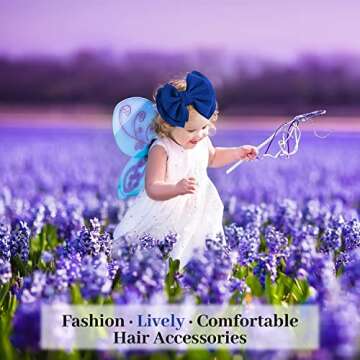 DANMY Baby Girl Nylon Headbands Newborn Infant Toddler Bow Hairbands Soft Headwrap Children Hair Accessories (15pack-pink set)