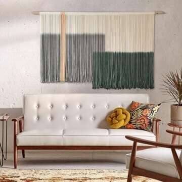 Macrame Green Dip Dye Wall Art for Home Decor