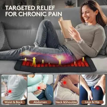 UTK Upgrade Far Infrared Heating Pad for Back, 153 Natural Jades Heating Pad for Pain, More Gemstones & Larger Heat Area, Smart Controller,Memory Function, Travel Bag Included, Medium: 31"x 21"