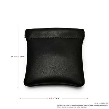 Woodten PU Leather Jewelry Travel Bag Leather Jewelry Pouch Christmas,Wedding Party Favor Gift Bag (S, Black)