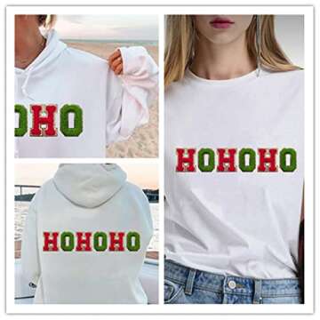 HOHOHO Iron on Patches for Festive Christmas Decor