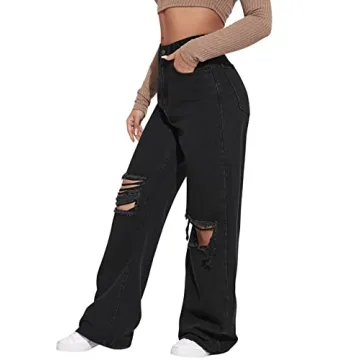 Loose Ripped Denim Pants for Women - Stylish & Comfortable