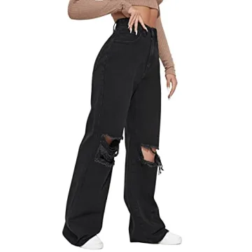 Loose Ripped Denim Pants for Women - Stylish & Comfortable